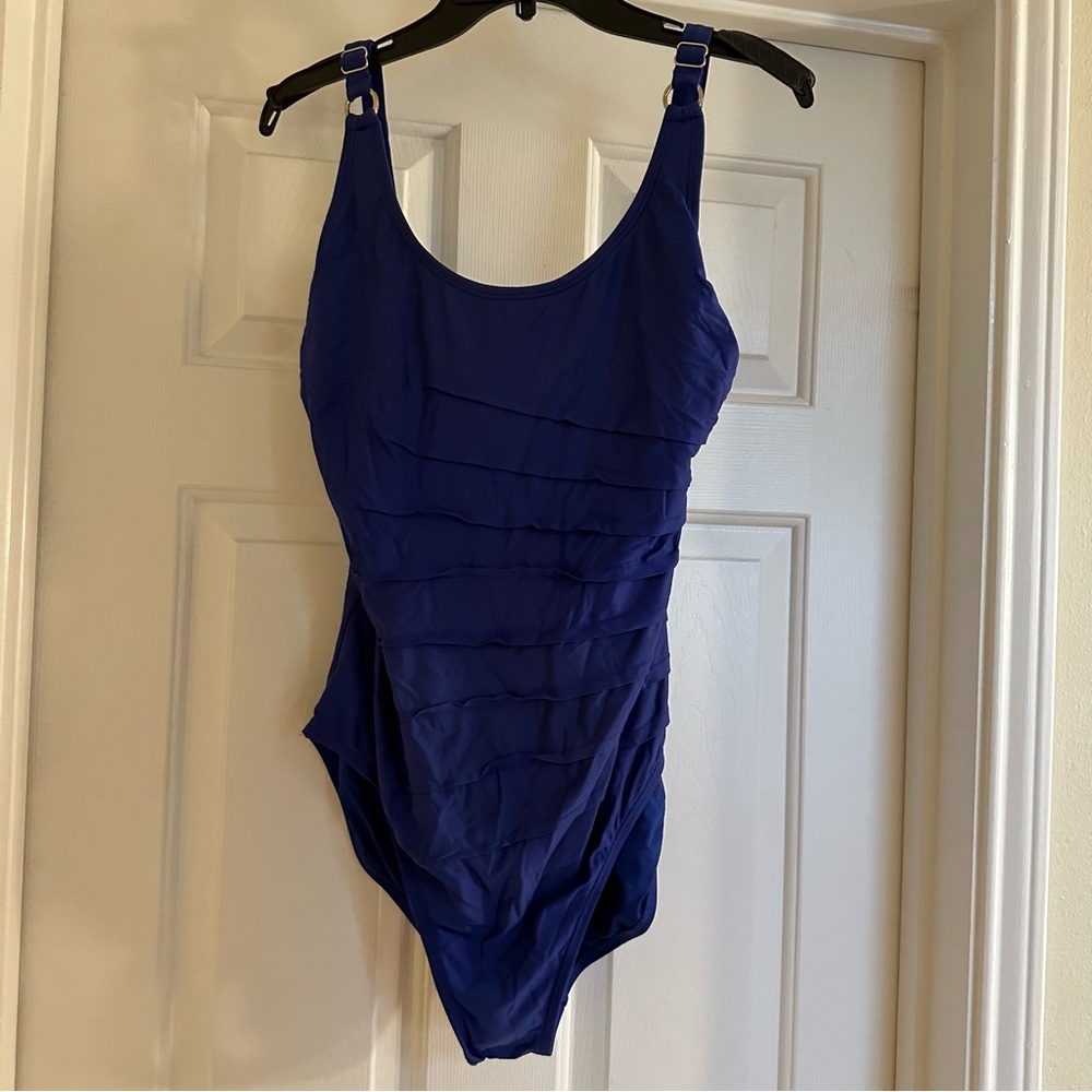 Calvin Klein Starburst Swimsuit Royal Blue